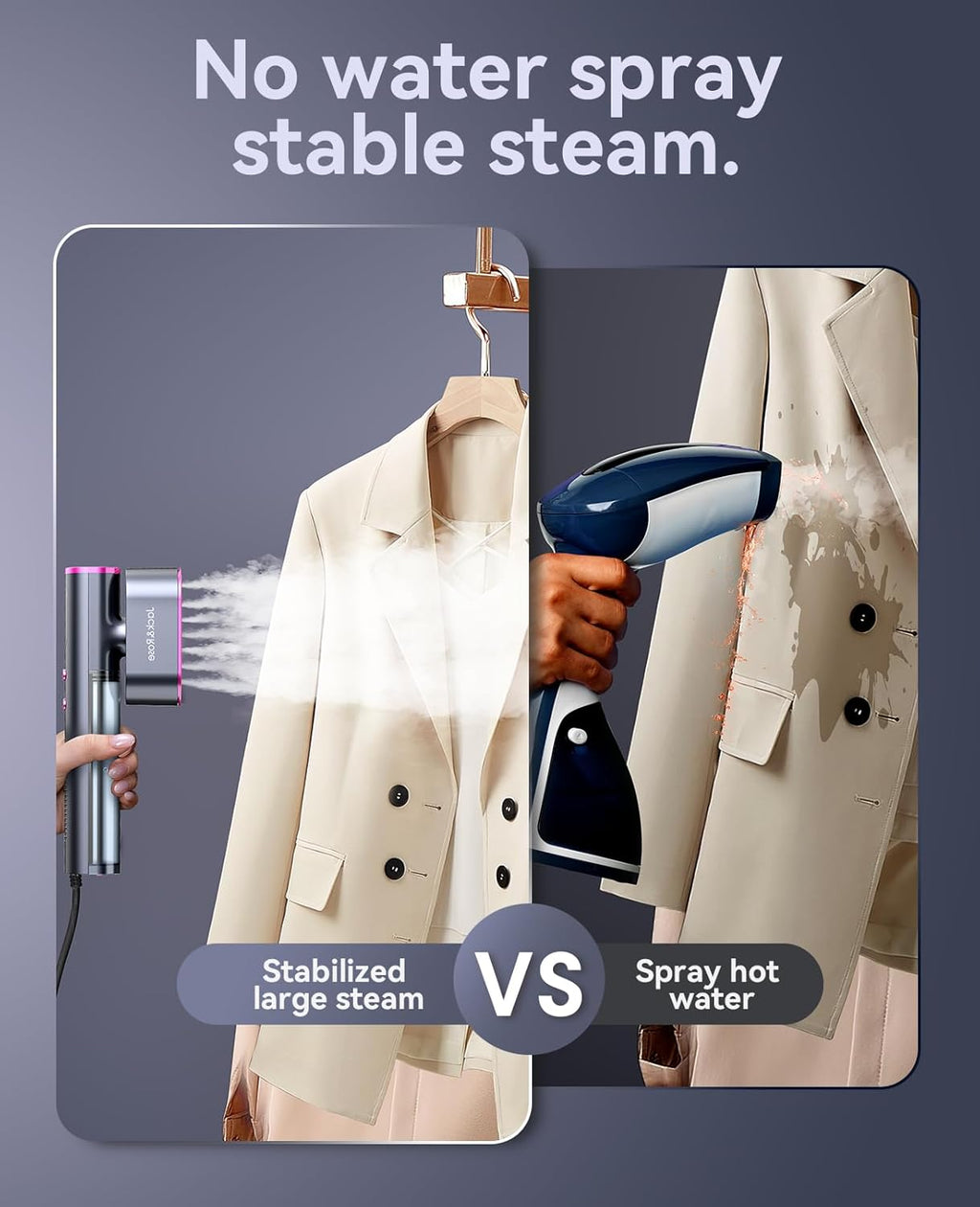 Garment steamer being used as a dry iron